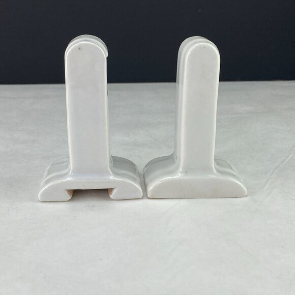 Vintage White Porcelain Towel Rack Mounts For Square Dowel - Picture 4 of 11
